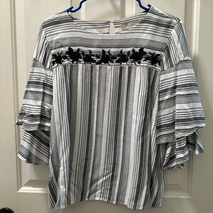 White and black blouse